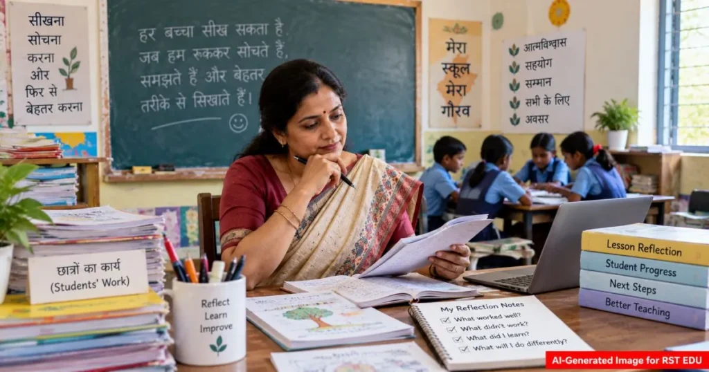 कक्षा में Reflective Practice करते शिक्षक